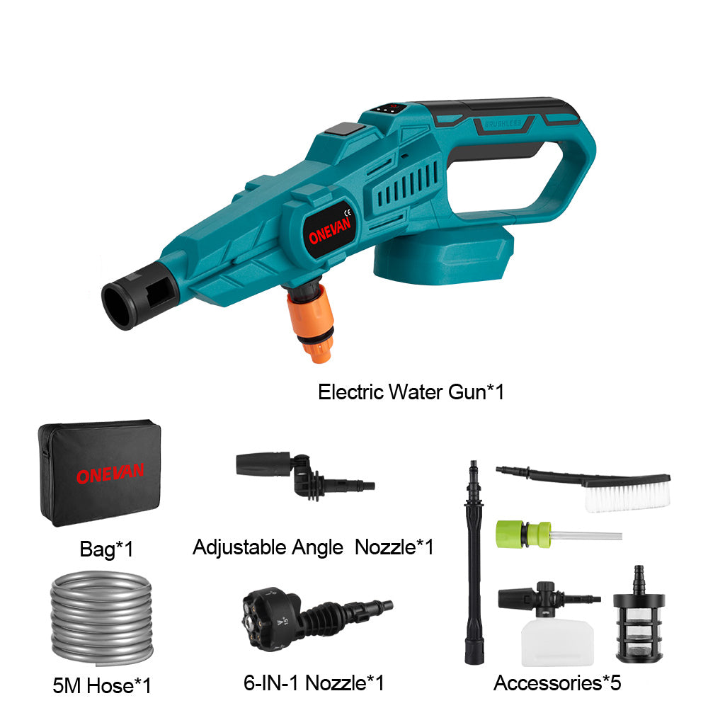 ONEVAN 200Bar Pressure Washer & Polishing Machine Brushless Electric 2‑Pc. Combo Kit 6.0Ah