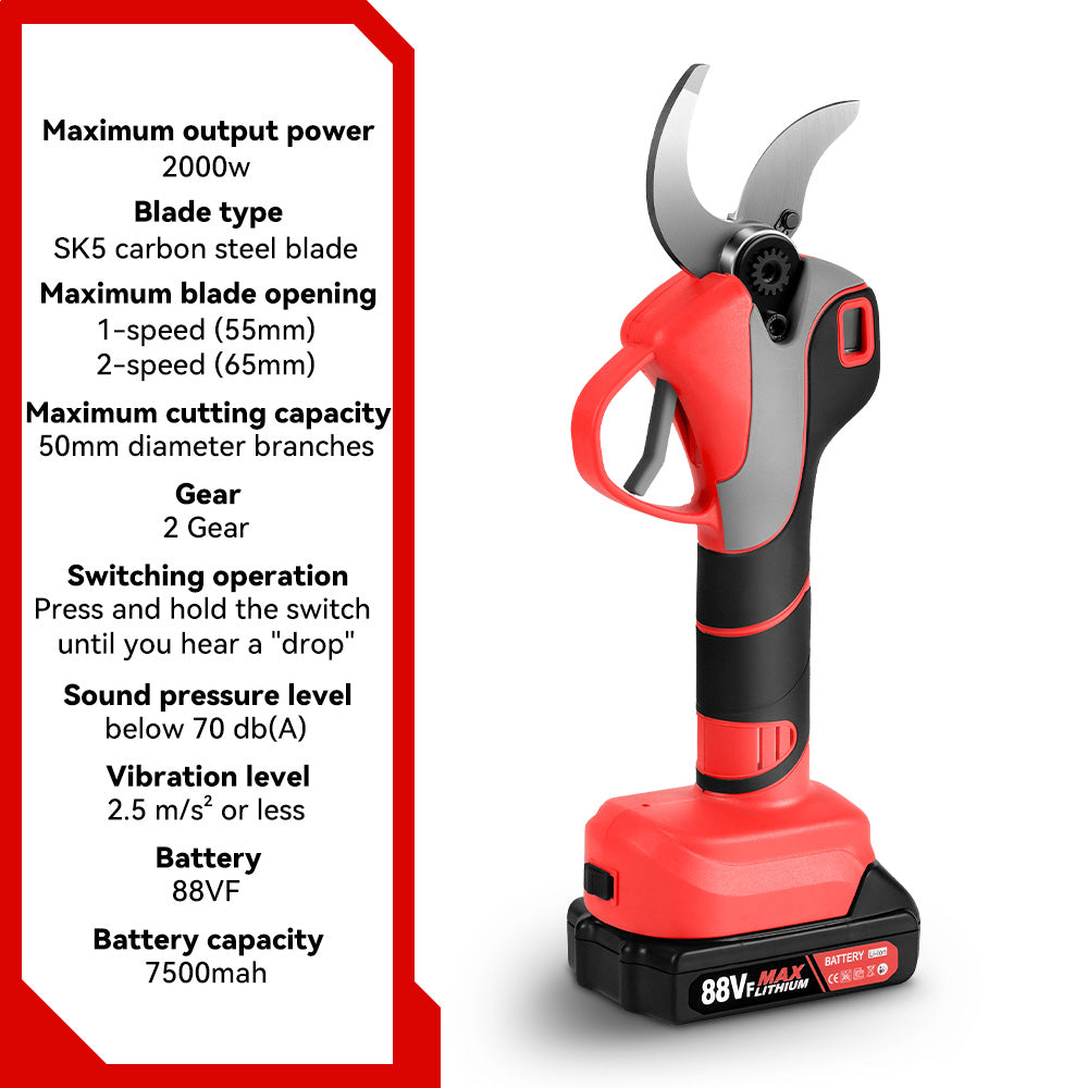 ONEVAN 30-mm- und 50-mm-Gartenschere | 8-Zoll-Kettensäge und 8-Zoll-Stangenkettensäge | 510-mm-Akku-Heckenschere, 5-teiliges Kombi-Set