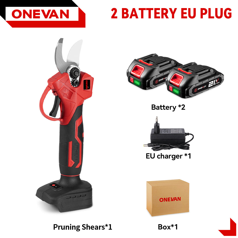Tesoura de Poda Elétrica Sem Escovas ONEVAN de 2 Velocidades e 30mm | Para Makita com Bateria de 18V