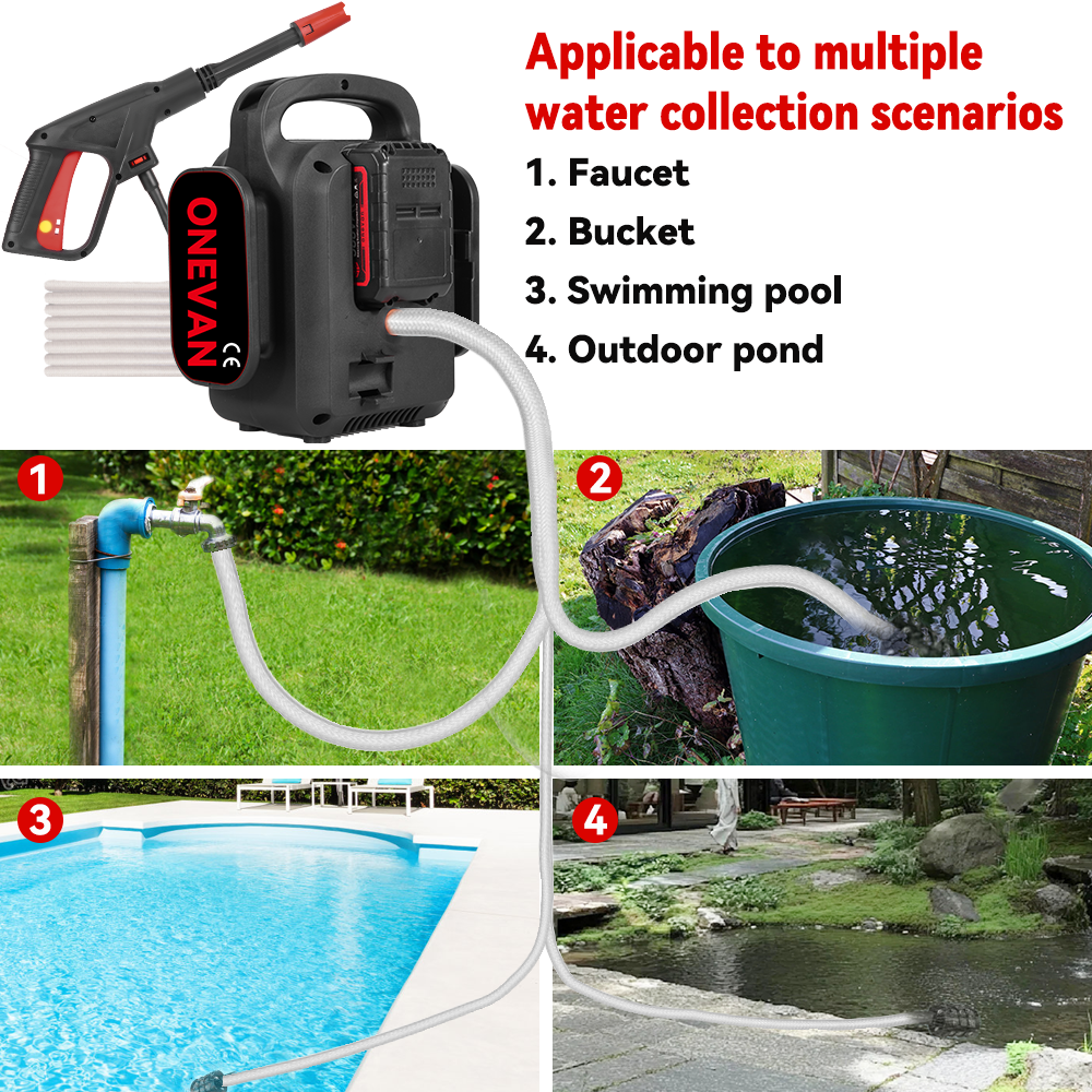 ONEVAN MINI 15Bar (218 PSI) Cordless Portable High-Pressure Washer | For Makita 18V Battery