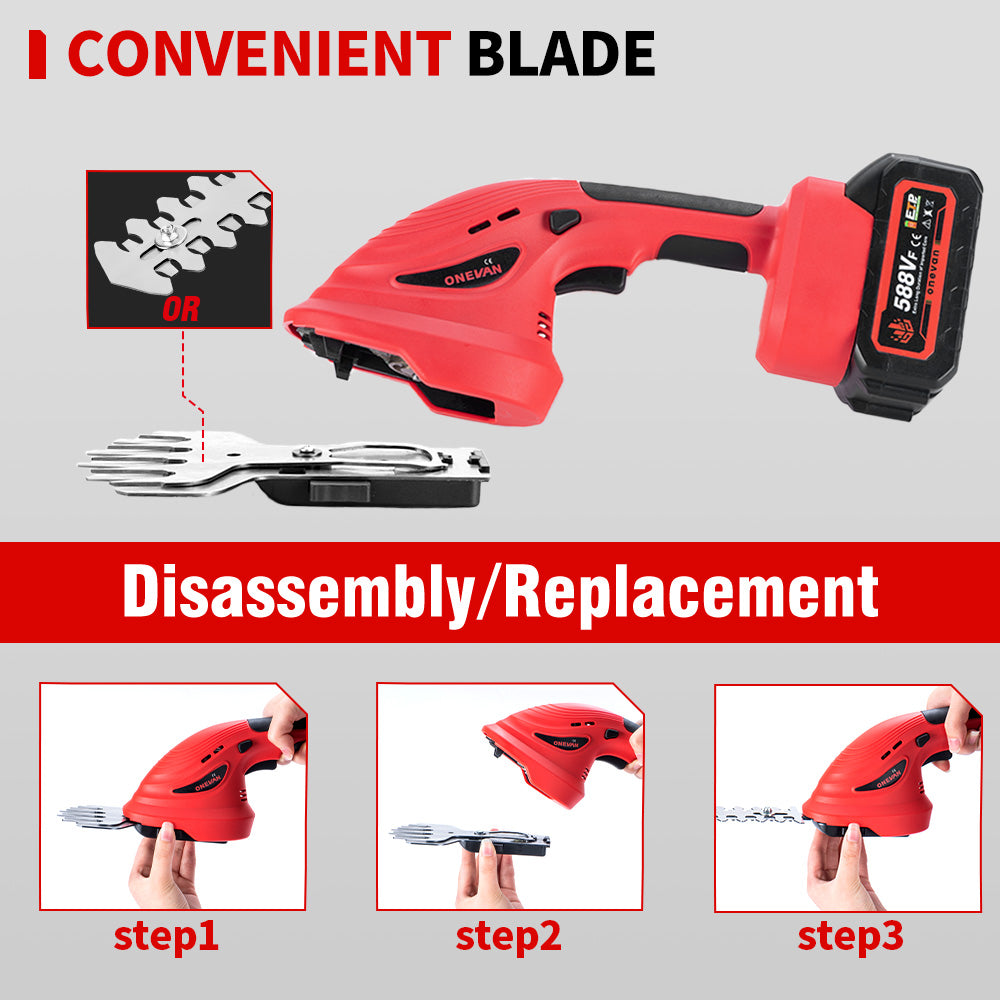 ONEVAN 2 In 1 Cordless Hedge Trimmer | For Makita 18V Battery