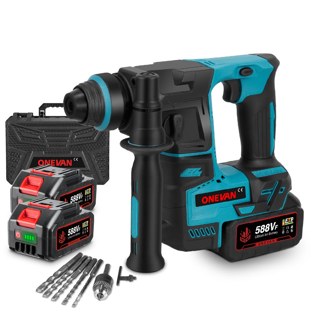 Taladro percutor rotativo sin escobillas ONEVAN de 24 mm - Perforación de hormigón y madera | Para batería Makita de 18 V
