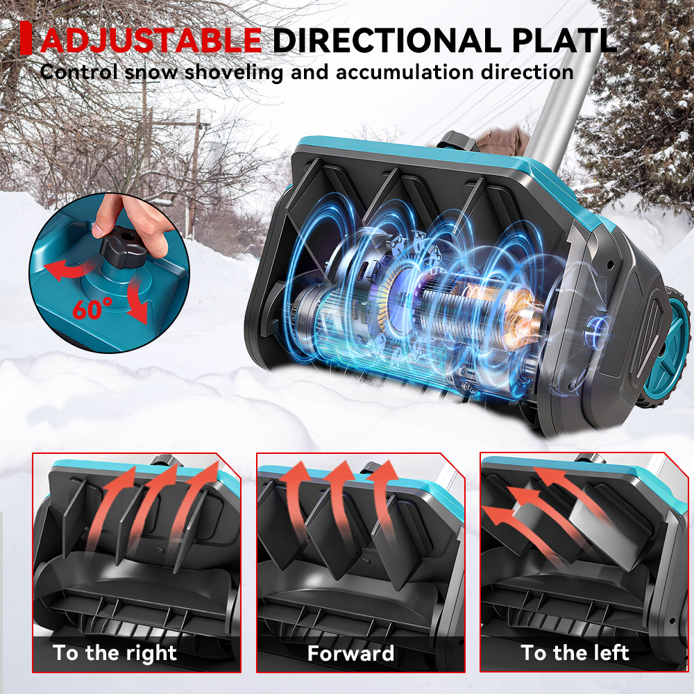 ONEVAN Brushless Cordless Snow Shovel Foldable with Wheels | For Makita 18V Battery