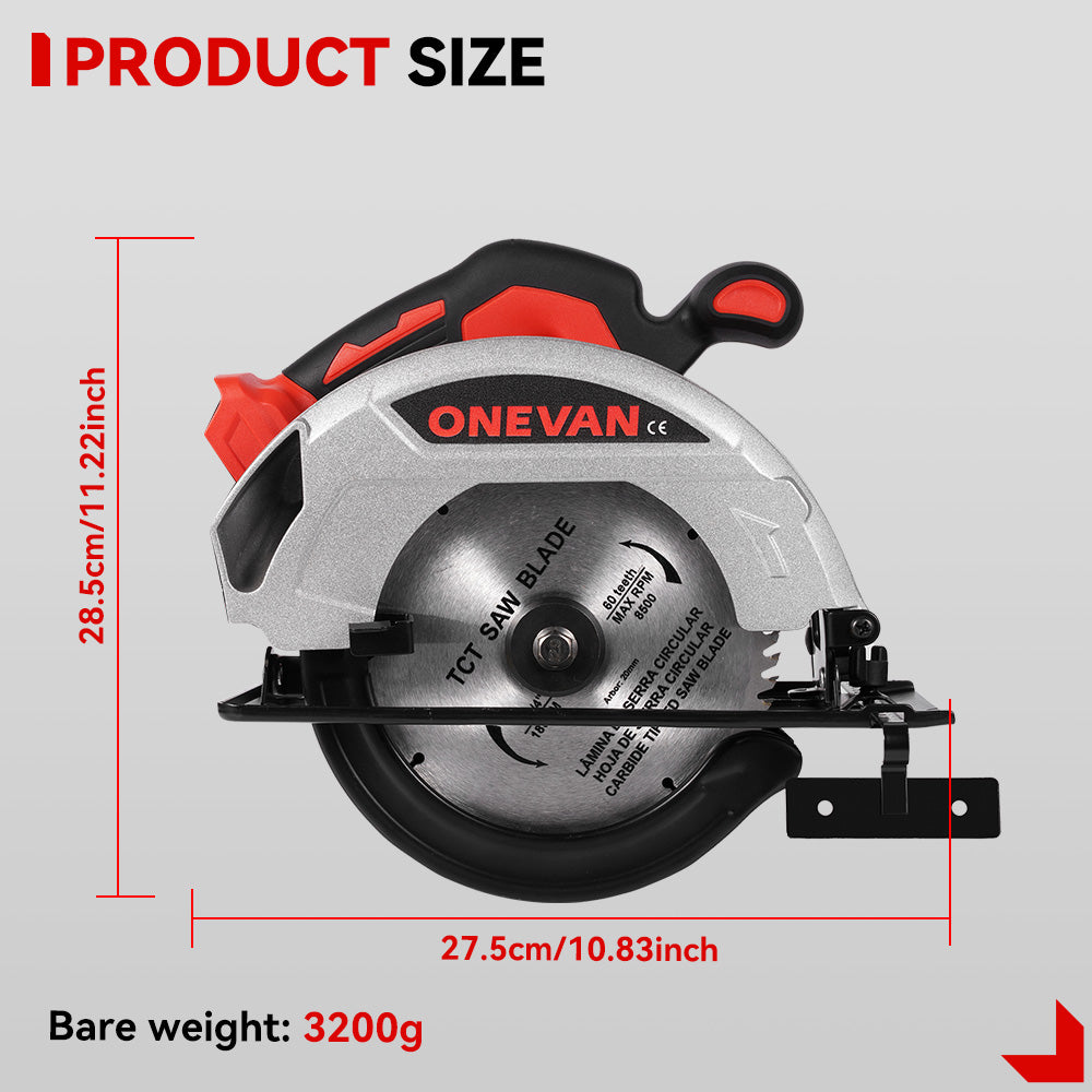 ONEVAN 180mm 7 Inch Brushless Cordless Circular Saw | For Makita 18V Battery