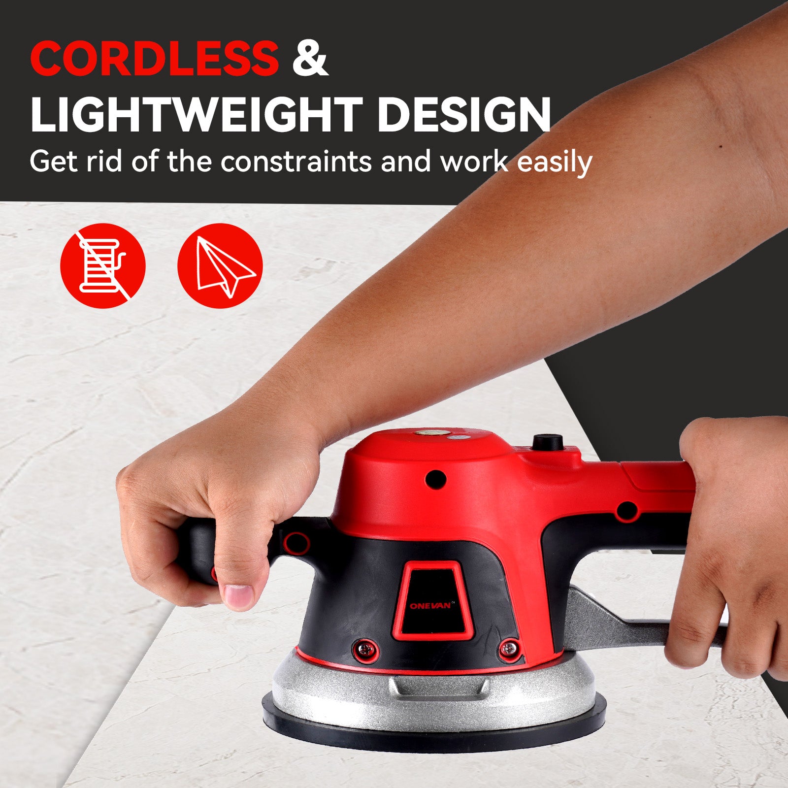 ONEVAN 6-Speed Tile Vibration Machine Cordless Automatic Leveling Machine | For Makita 18V Battery