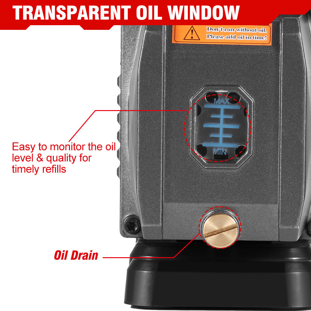 ONEVAN Brushless Cordless Single-Stage Vacuum Pump for Automotive AC Refrigeration Repair | For 18V Makita Battery