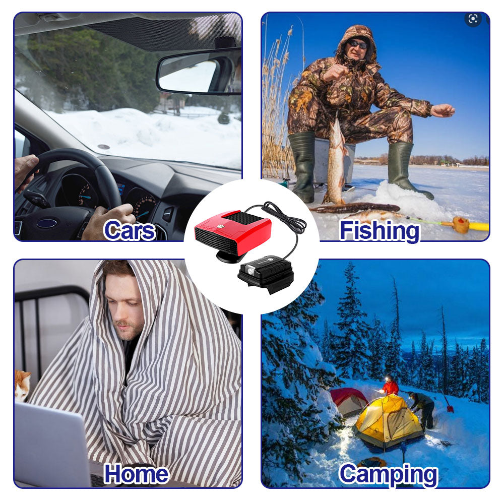 ONEVAN 4 in 1 600W Car Heater Electric Cooling Heating Fan