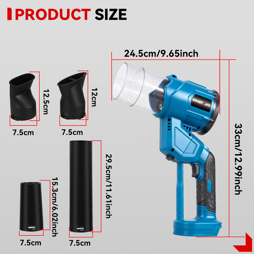 ONEVAN Brushless Cordless Turbo Blower With Ductless Motor | For Makita 18V Battery