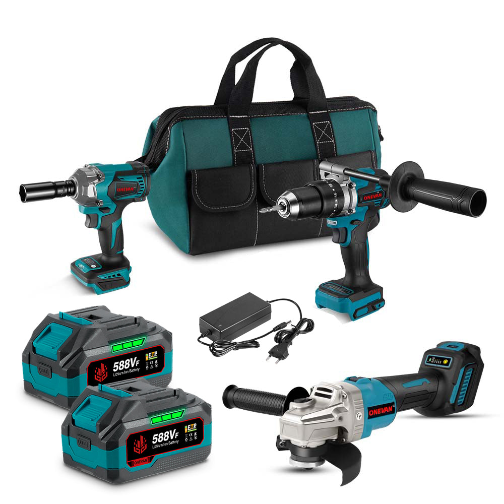 Battery Brushless Drill Set ENON 20V Cordless Impact Wrench Drill