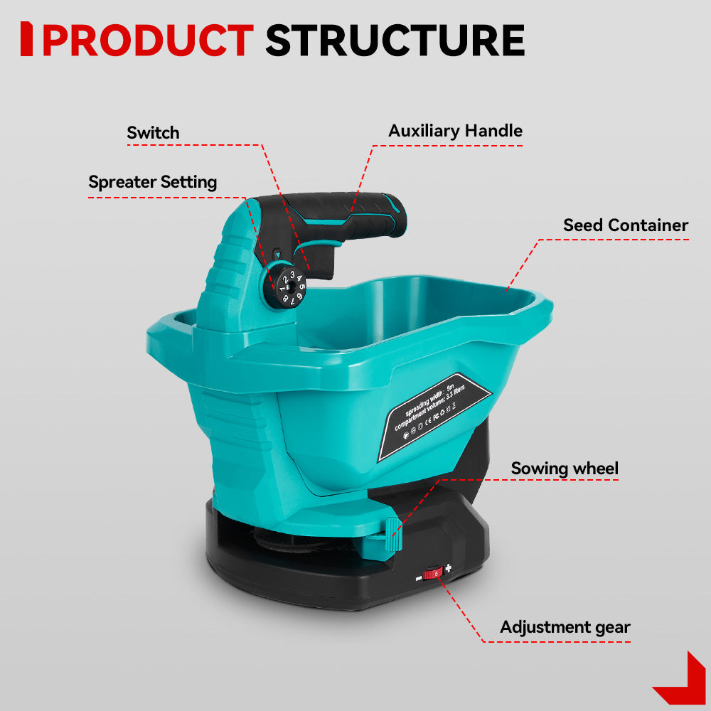 ONEVAN 3.3L Cordless Handheld Agricultural Fertilizer Spreader | For Makita 18V Battery