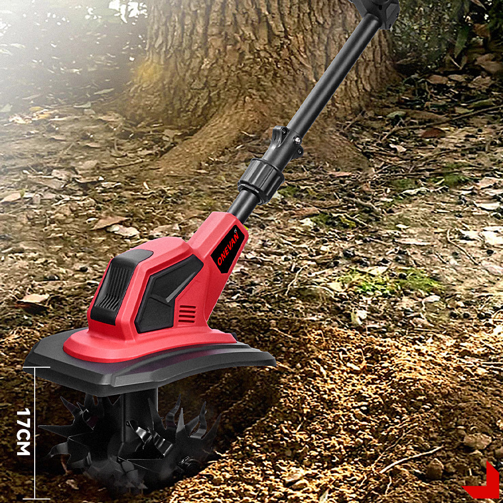 ONEVAN 18V Cordless Mini Tiller – 17cm Depth, Anti-Tangle Blades | For Makita 18V Battery
