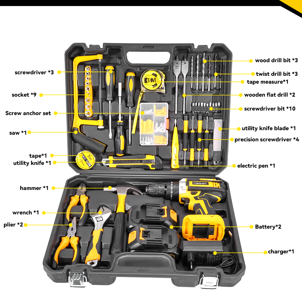 Taladro de impacto inalámbrico ONEVAN sin escobillas con 45 accesorios | Para batería Makita de 18 V