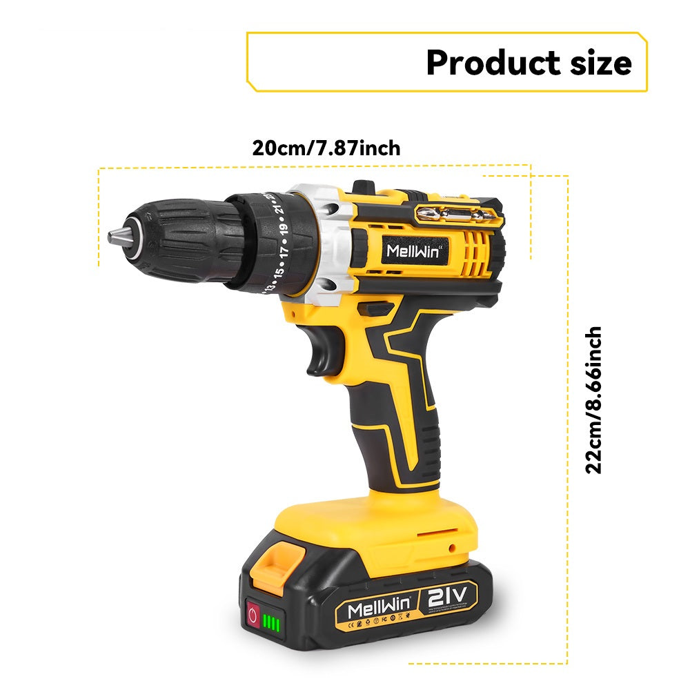 Taladro de impacto inalámbrico ONEVAN sin escobillas con 45 accesorios | Para batería Makita de 18 V