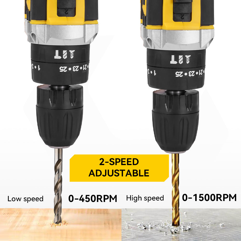 Taladro de impacto inalámbrico ONEVAN sin escobillas con 45 accesorios | Para batería Makita de 18 V