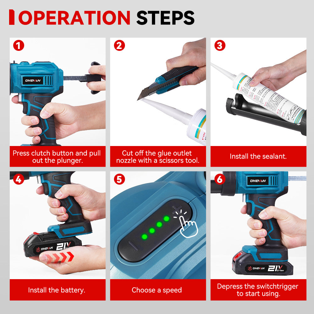 ONEVAN Cordless Electric Caulking Gun | For Makita 18V Battery