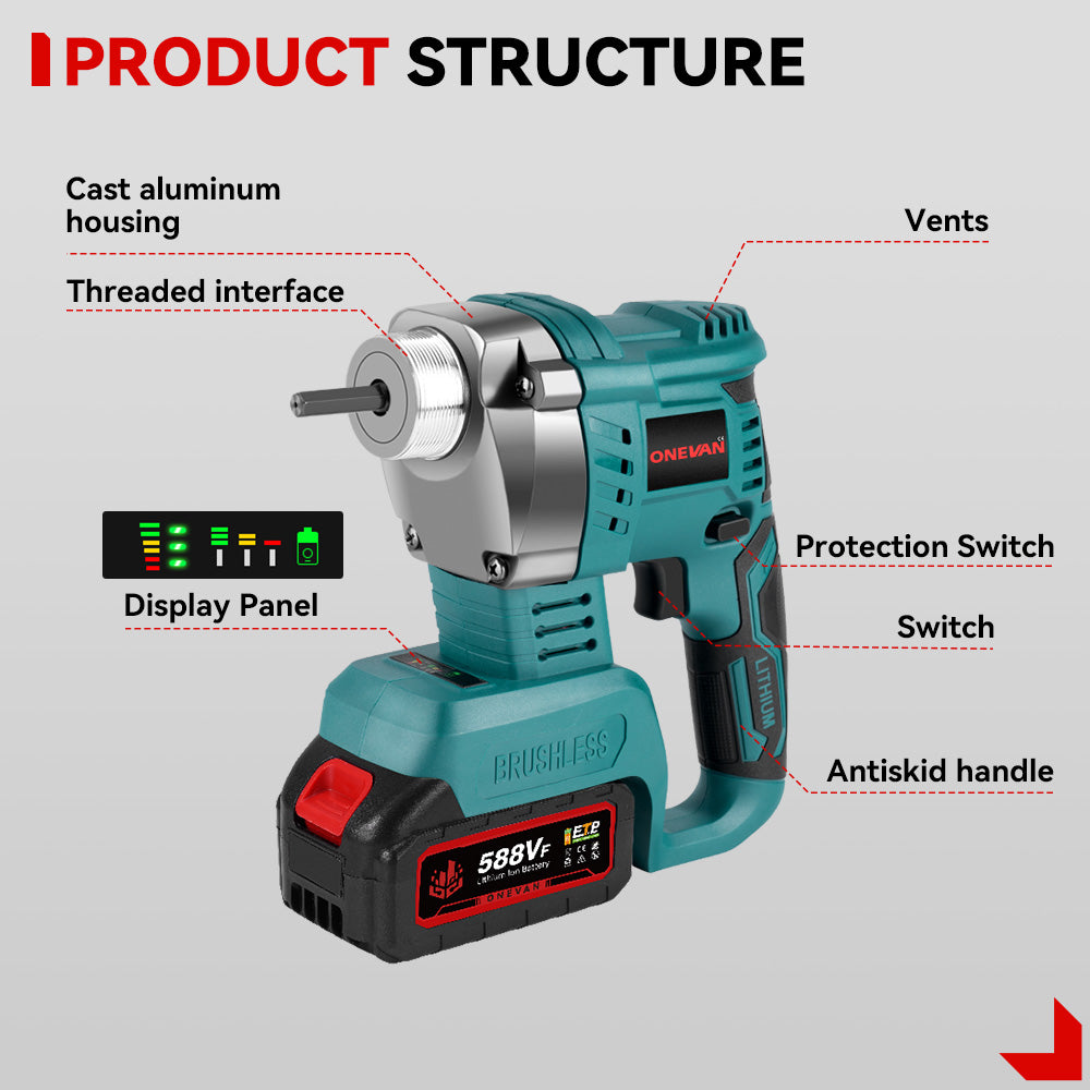 ONEVAN 35mm 15500VPM Cordless Vibrator Concrete | For Makita 18V Battery