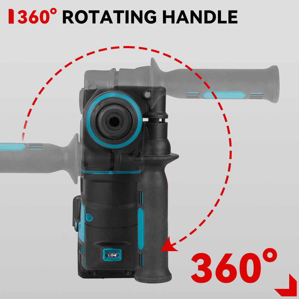 Taladro percutor rotativo sin escobillas ONEVAN de 24 mm - Perforación de hormigón y madera | Para batería Makita de 18 V