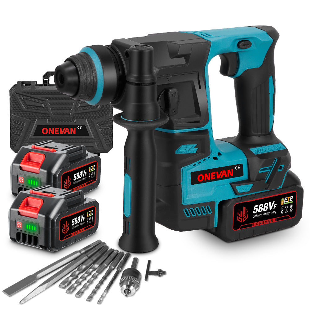 ONEVAN 2500W Brushless Cordless Hammer Impact Drill | For Makita 18-21V Battery