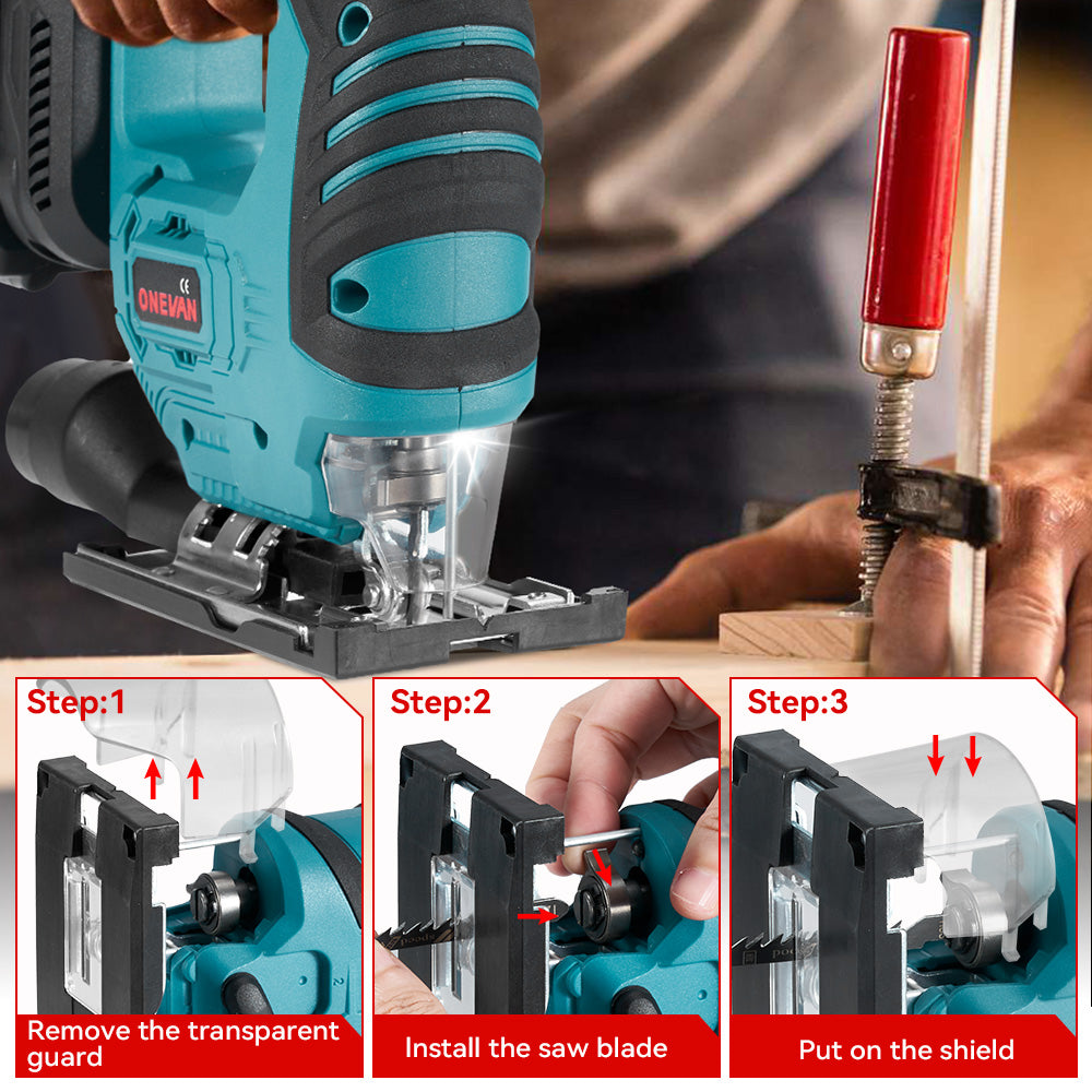 ONEVAN Serra circular elétrica sem fio sem escova de 180 mm | Para bateria makita 18v