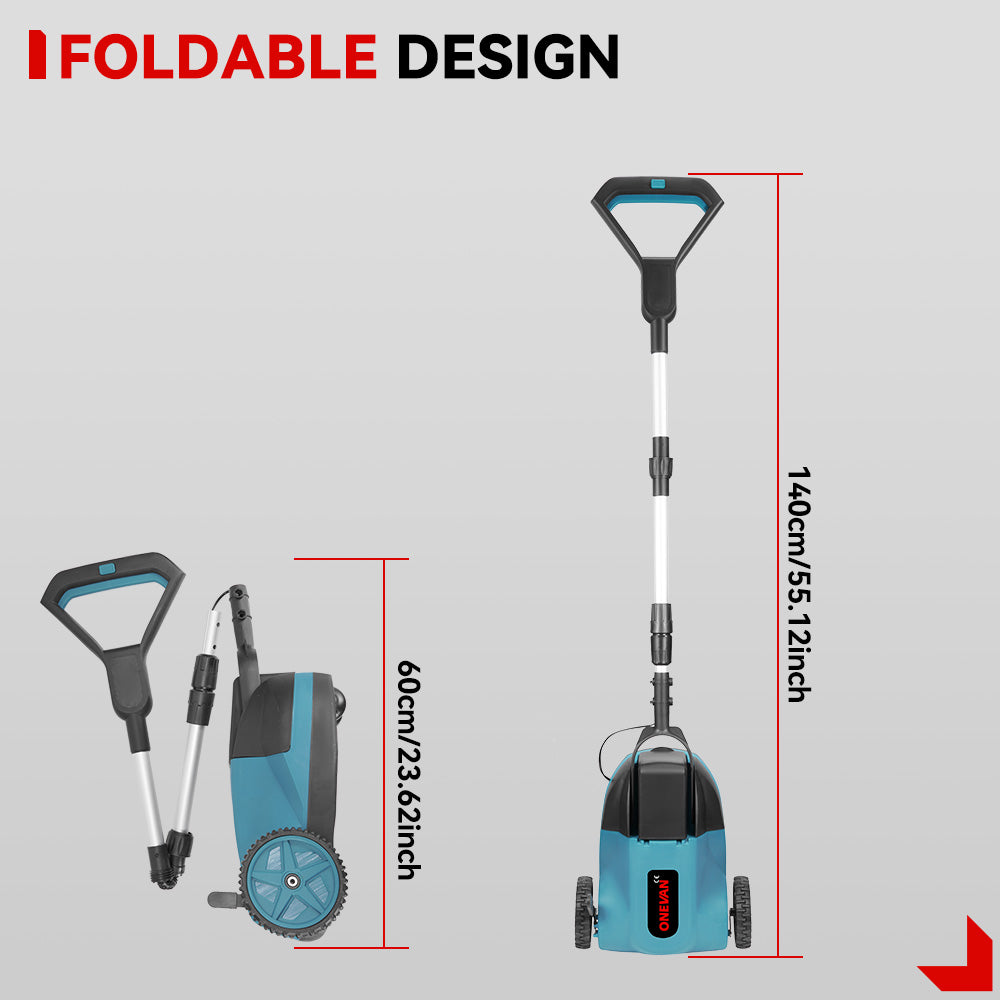Cortacésped inalámbrico plegable ONEVAN de 4000 W sin escobillas | Compatible con batería Makita de 18 V