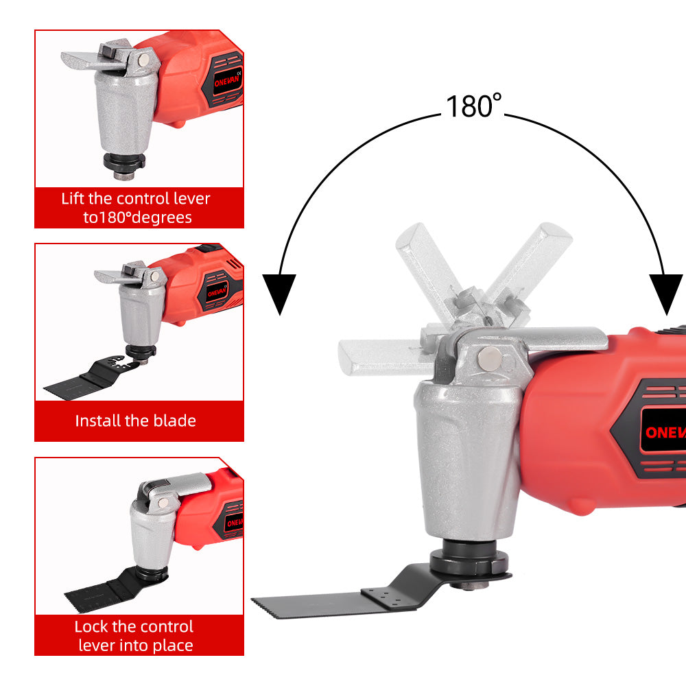 Herramienta multiusos oscilante inalámbrica ONEVAN de 6 velocidades | Para batería Makita de 18-21 V