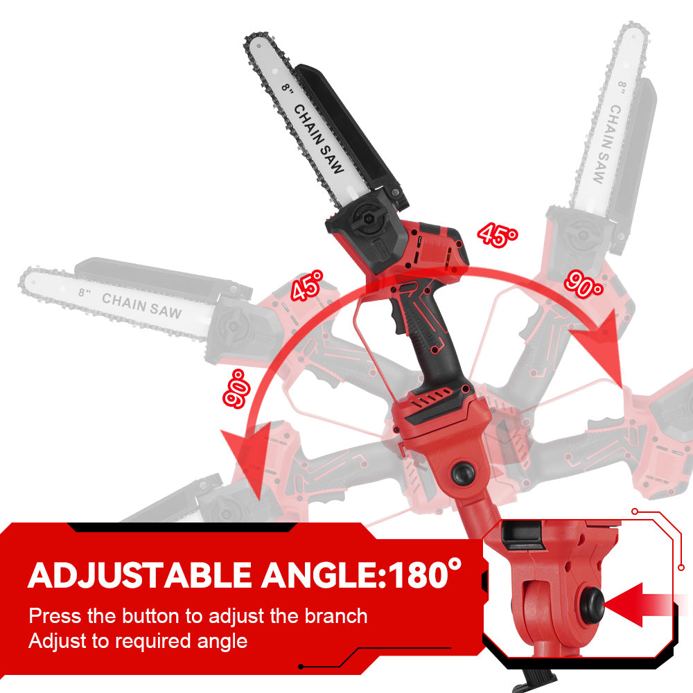 ONEVAN 8" Cordless Pole Saw 2 In 1 Brushless Chainsaw with Telescoping Pole(1.08-2.01m) | For Makita 18V Battery