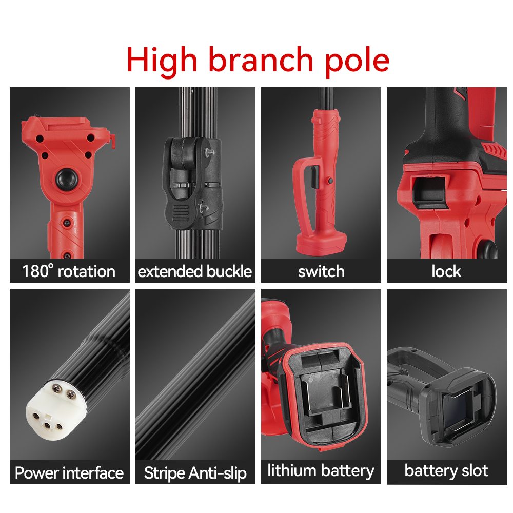 ONEVAN 8" Cordless Pole Saw 2 In 1 Brushless Chainsaw with Telescoping Pole(1.08-2.01m) | For Makita 18V Battery