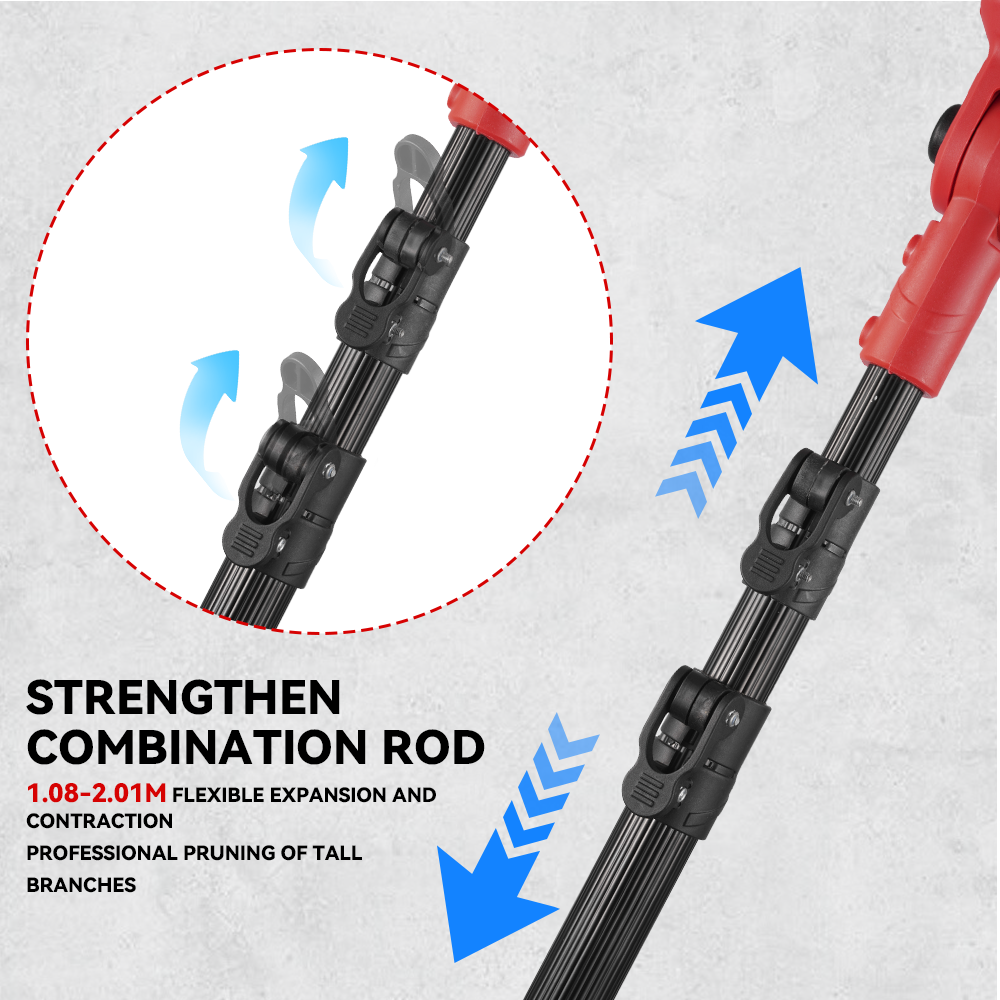 ONEVAN 8" Cordless Pole Saw 2 In 1 Brushless Chainsaw with Telescoping Pole(1.08-2.01m) | For Makita 18V Battery
