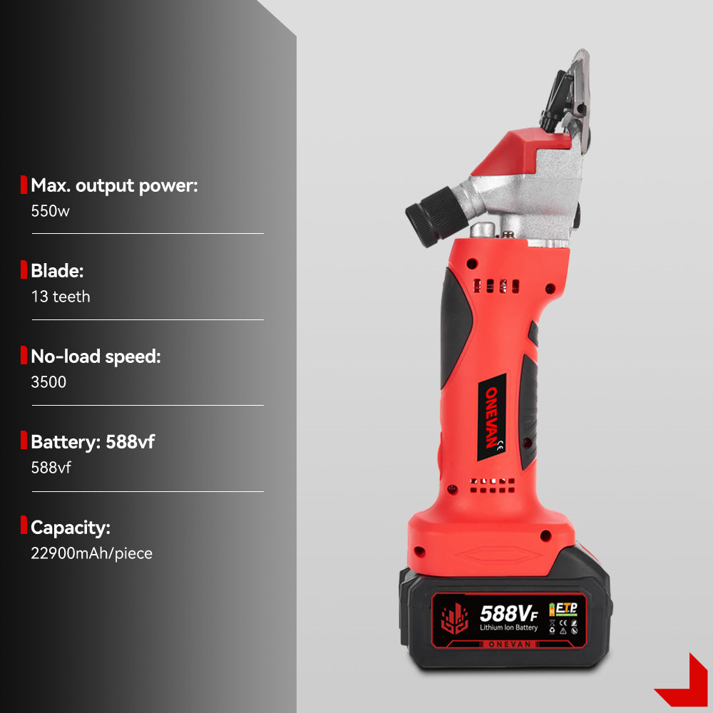 Tesoura de Ovelhas ONEVAN 550W sem Fio com 13 Dentes | Para Bateria Makita de 18V