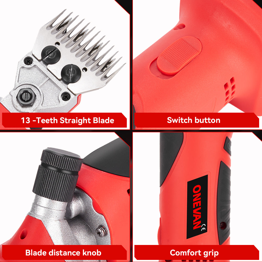 Tesoura de Ovelhas ONEVAN 550W sem Fio com 13 Dentes | Para Bateria Makita de 18V