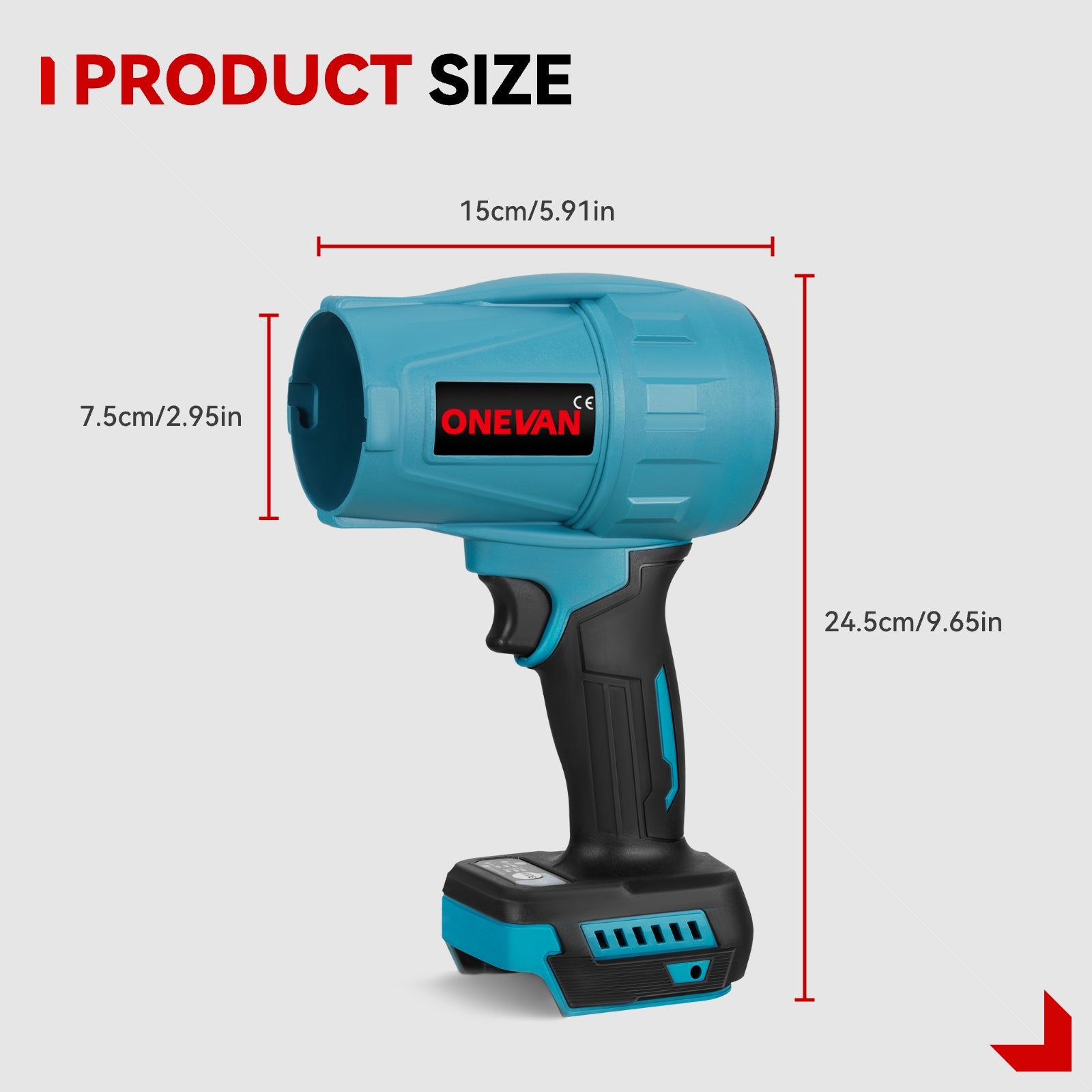 ONEVAN 3500W Brushless Ducted Turbo Fan Cordless Snow Blower | For Makita 18V Battery