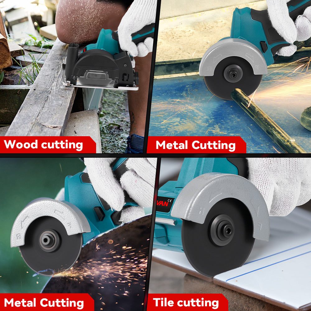 Amoladora angular inalámbrica ONEVAN de 76 mm sin escobillas | Para batería Makita de 18 V