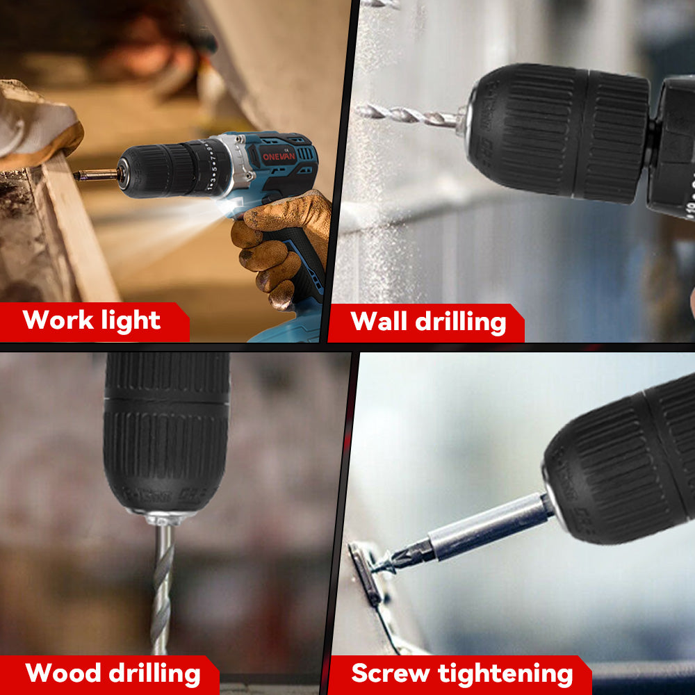 ONEVAN 450N·m Brushless Cordless Impact Drill 25+3 Torque | For Makita 18V Battery