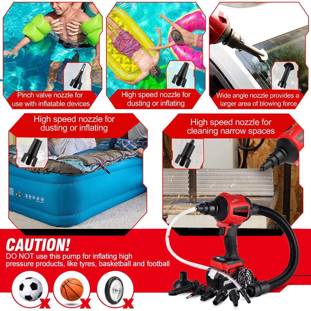 ONEVAN 1500W Multifunction Inflator Vacuum Cordless Dust Blower | For Makita 18V Battery