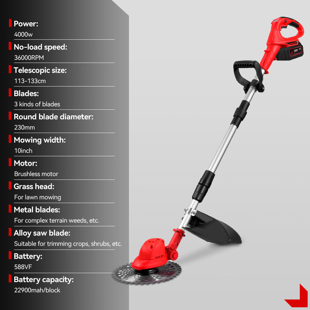 ONEVAN 4000W Battery String Trimmer Brushless Lawn Mower Foldable Brushcutter | For Makita 18V Battery