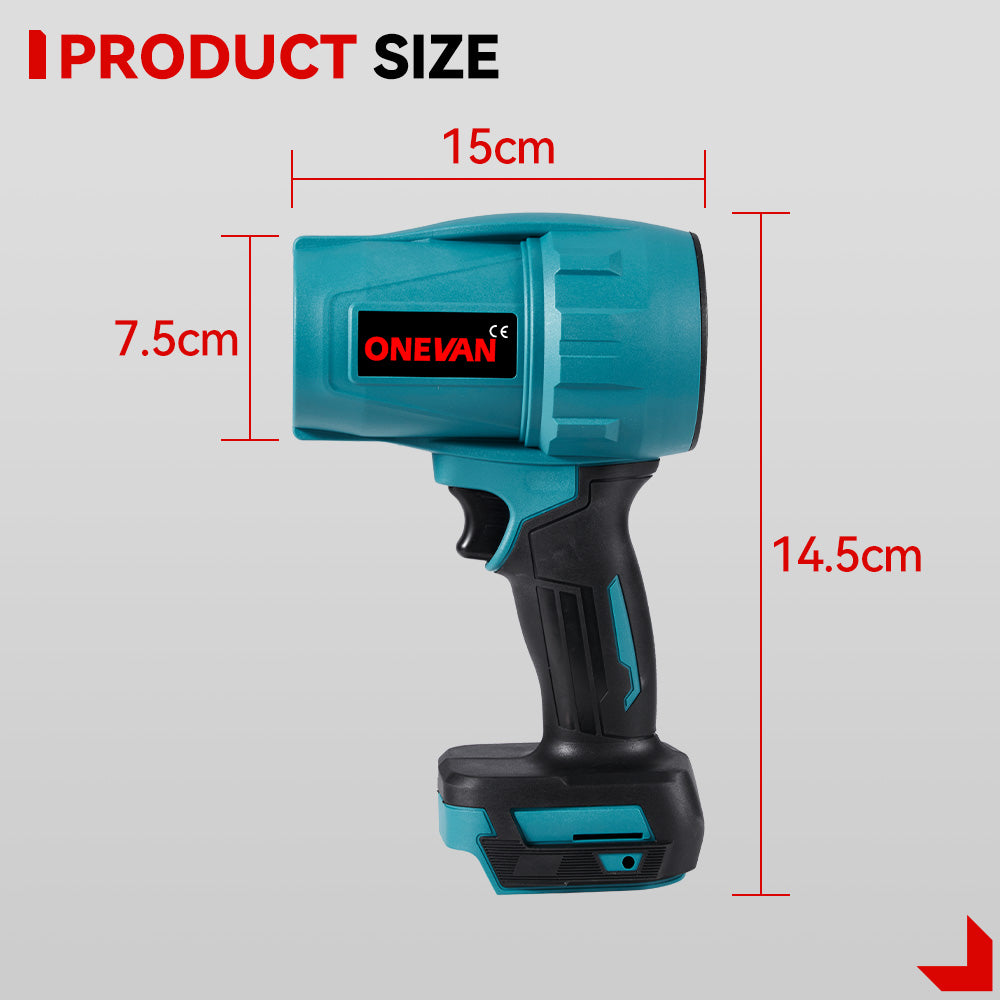 Soplador sin escobillas turboalimentado ONEVAN de 1500 W y alto rendimiento (928 VF mejorado) | Para batería Makita de 18 V