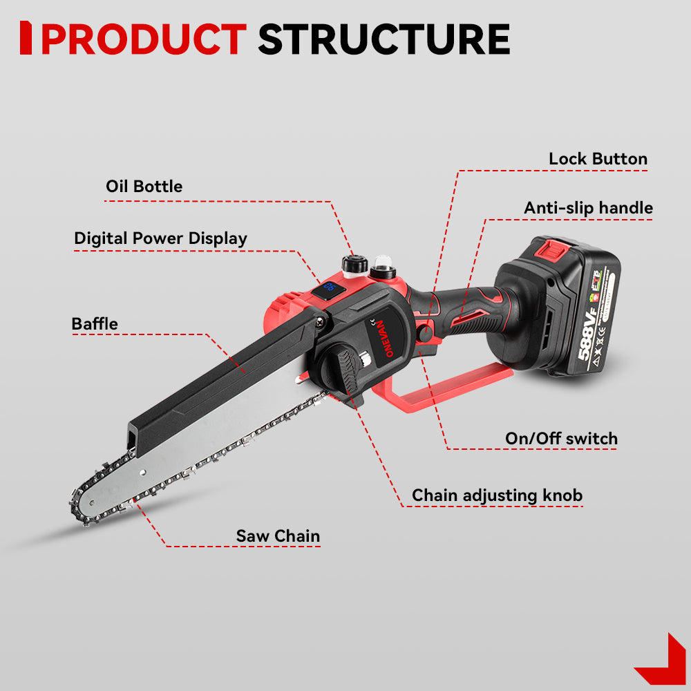 ONEVAN 8" Brushless Outdoor Pruning Saw | For Makita 18V Battery