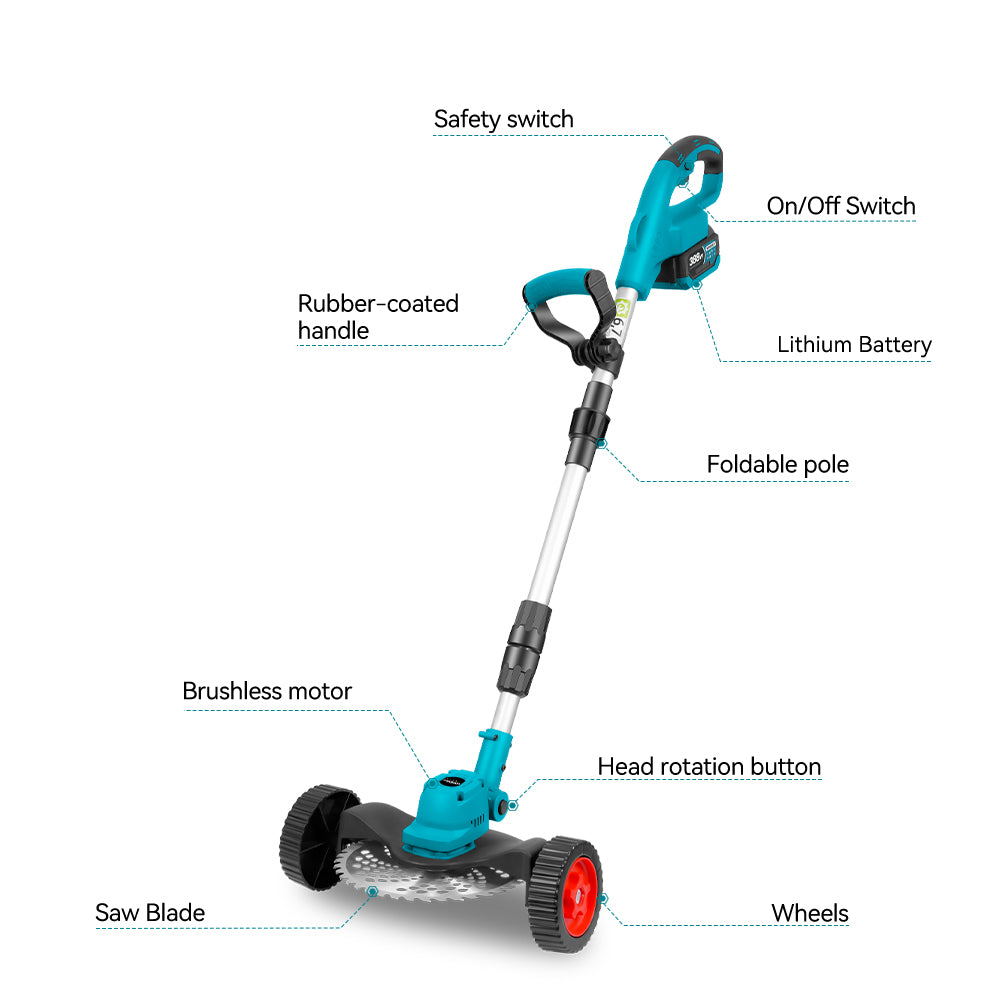 ONEVAN 3000W Cordless String Trimmer Retractable Lawn Mower Brushless Brushcutter | For Makita 18V Battery