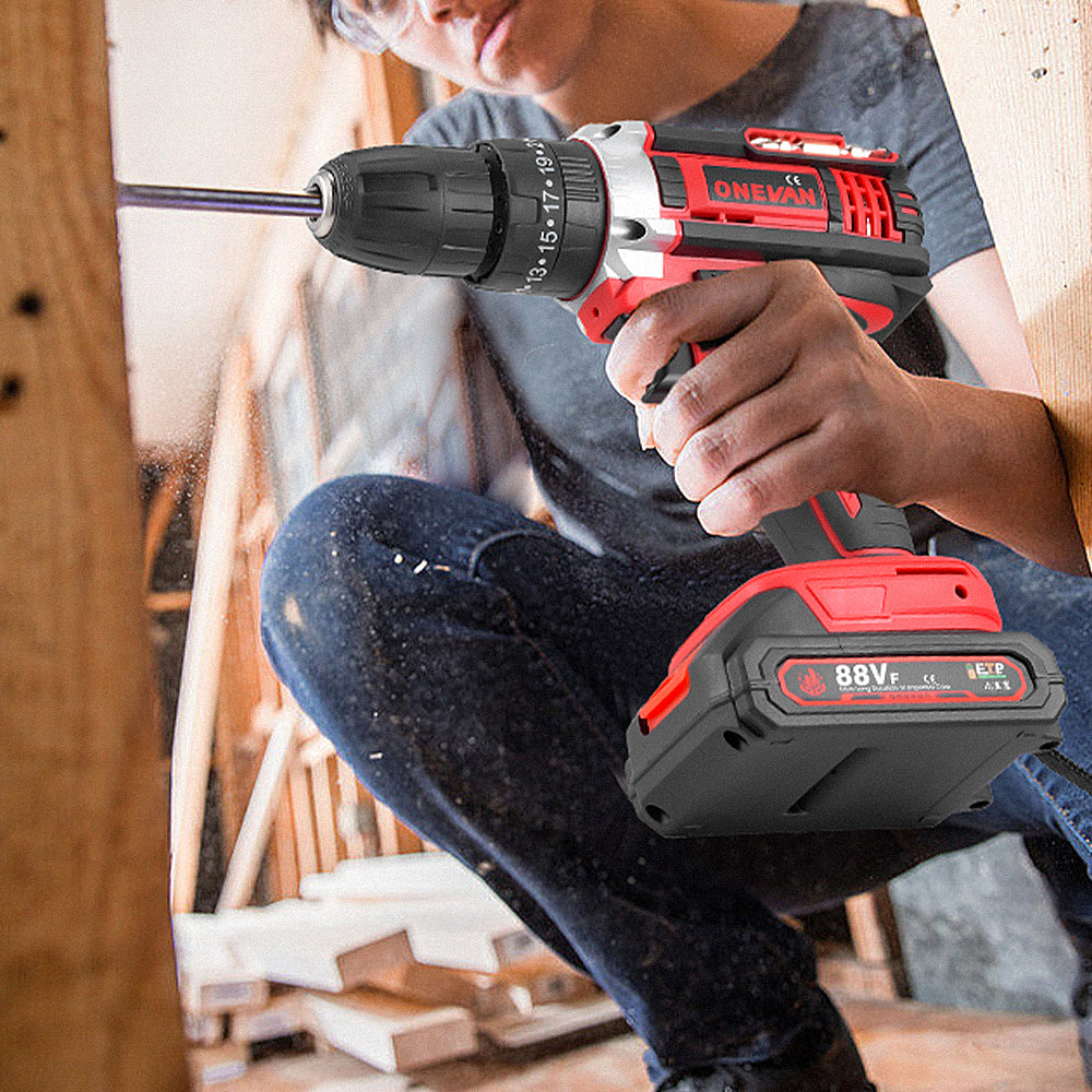 ONEVAN 10mm Cordless Impact Drill Electric Screwdriver Set With 24 Accessories | For Makita 18V Battery