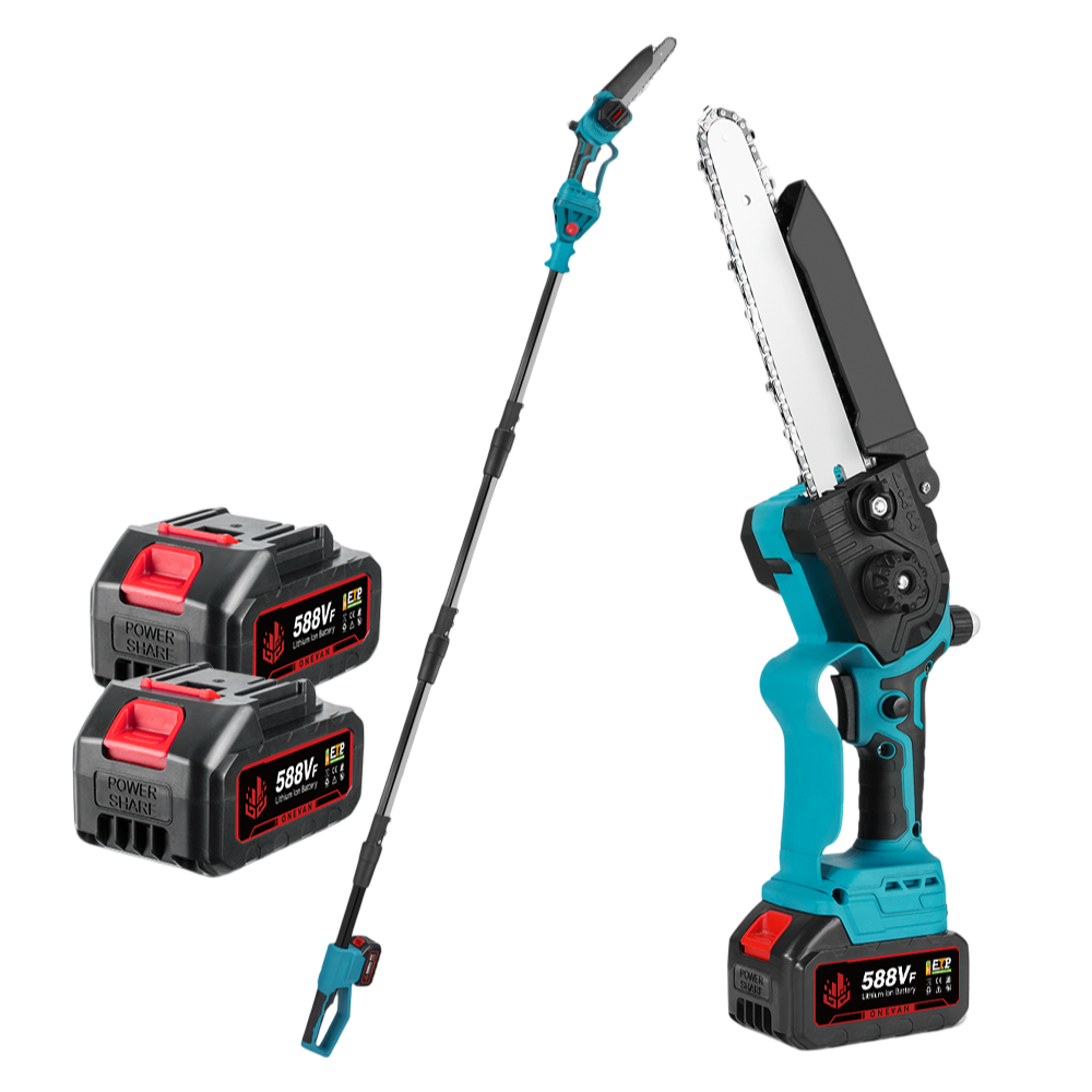 ONEVAN 8" Cordless Pole Saw 2 In 1 Brushless Chainsaw with Telescoping Pole(1.08-2.01m) | For Makita 18V Battery