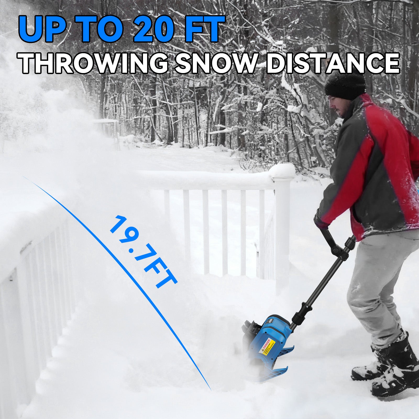 ONEVAN 12 Inch Cordless Snow Shovel Handheld Snow Thrower