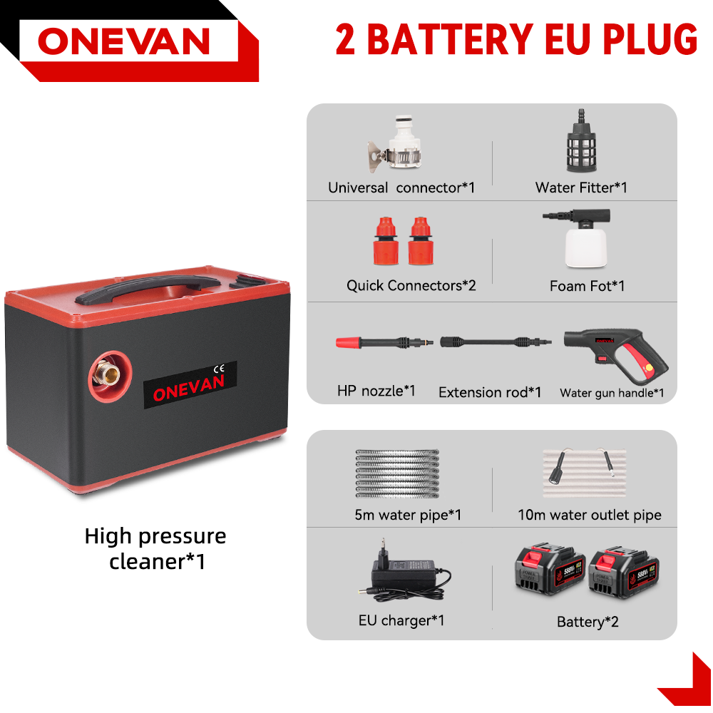 ONEVAN 4000W 220Bar Cordless High Pressure Cleaner | For Makita 18V-21V Battery