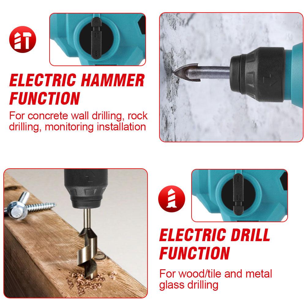 ONEVAN 1000W 8600IMP Cordless Electric Multifunction Hammer