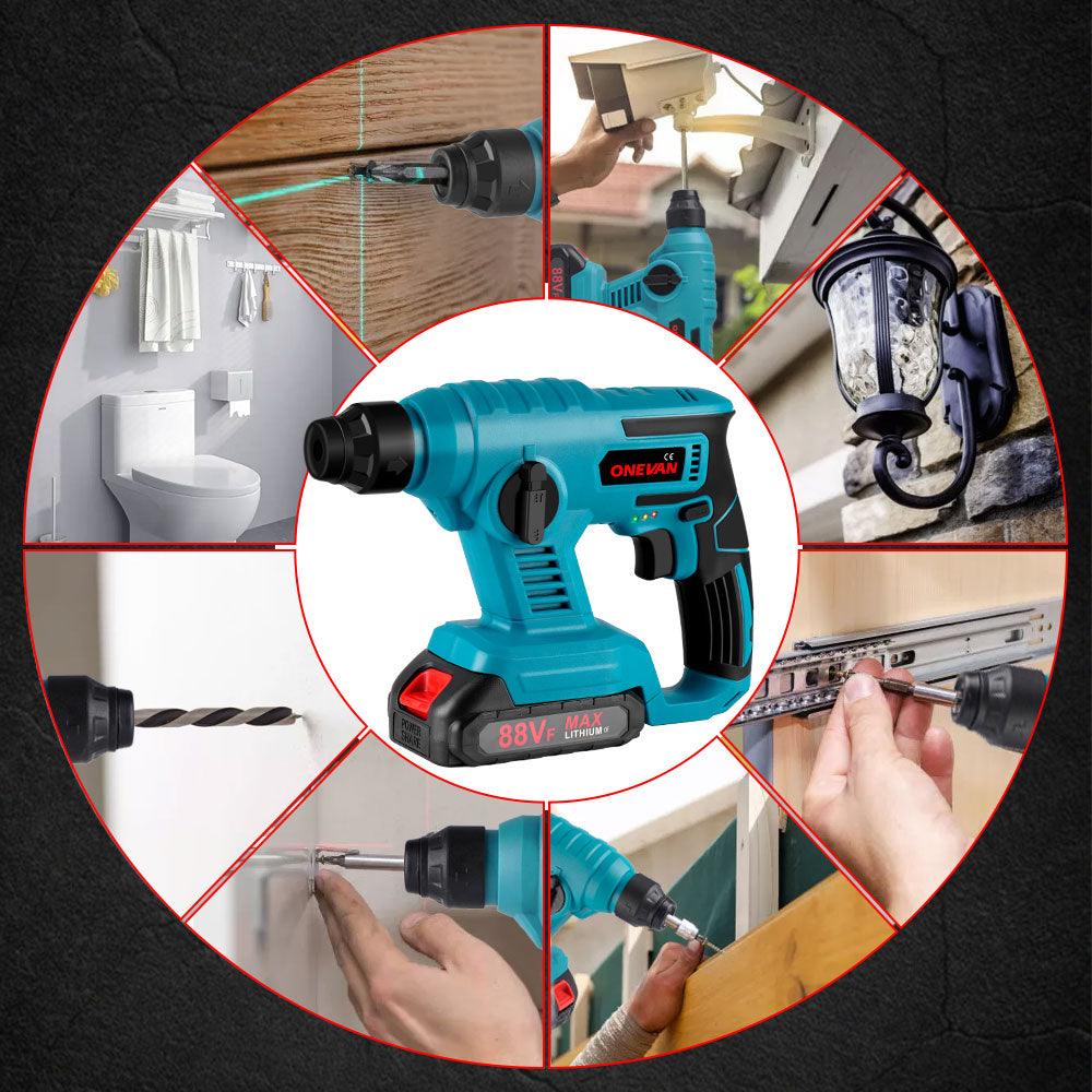 ONEVAN 1000W 8600IMP Cordless Electric Multifunction Hammer
