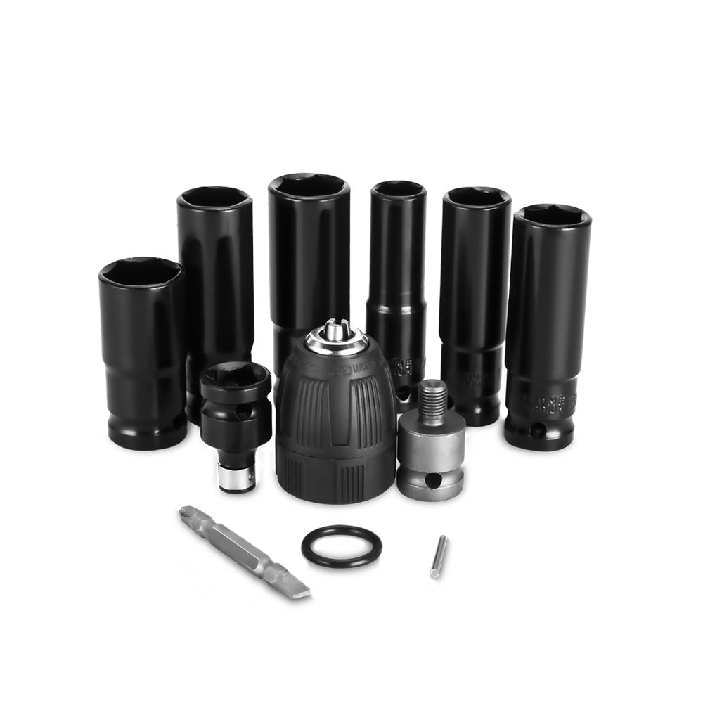 ONEVAN 12Pcs Set Electric Impact Wrench Hexs Socket Adapter Kit