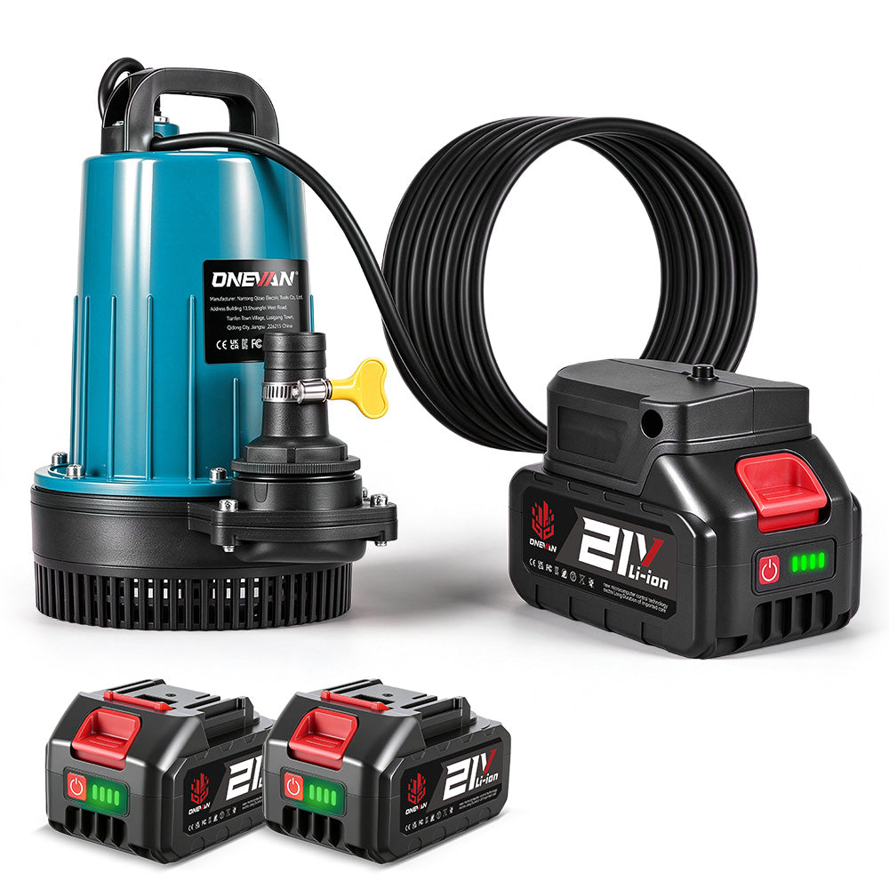 ONEVAN Cordless Submersible Water Pump, 12m Max Head | For Makita 18V Battery