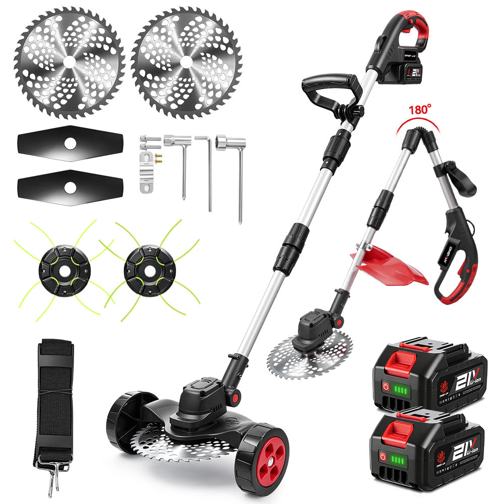 ONEVAN 9" Cordless Brushless Lawn Mower Kit with Wheels – Adjustable 45° Head | For Makita 18V Battery