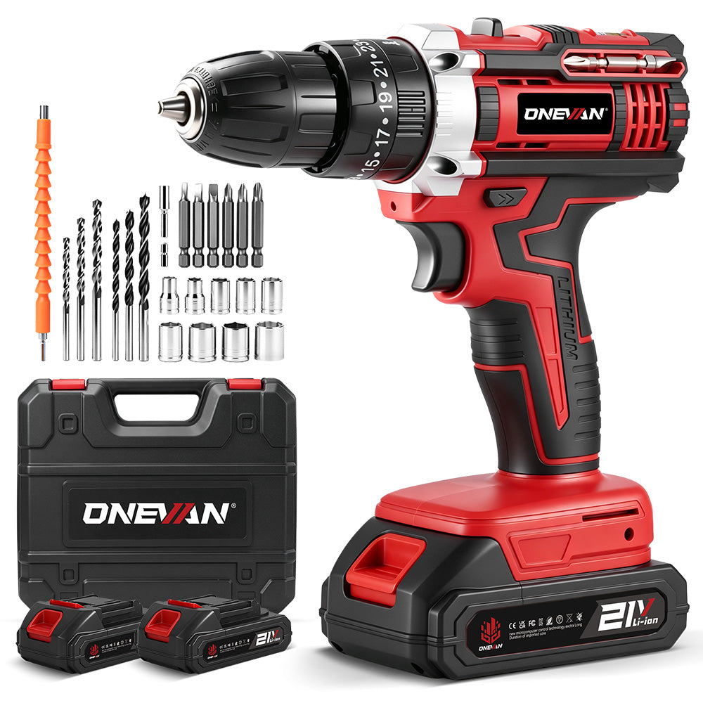ONEVAN 0.8-10mm Cordless Impact Drill Electric Screwdriver Set With 24/34 Accessories | For Makita 18V Battery