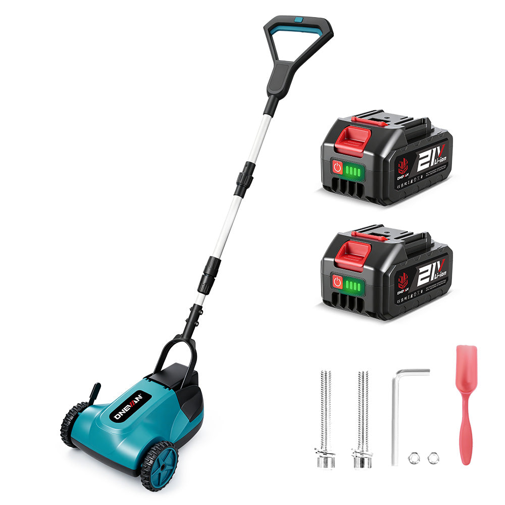 Cortacésped manual sin escobillas ONEVAN de 21 cm | Ajuste de altura en 3 posiciones | Para batería Makita de 18 V
