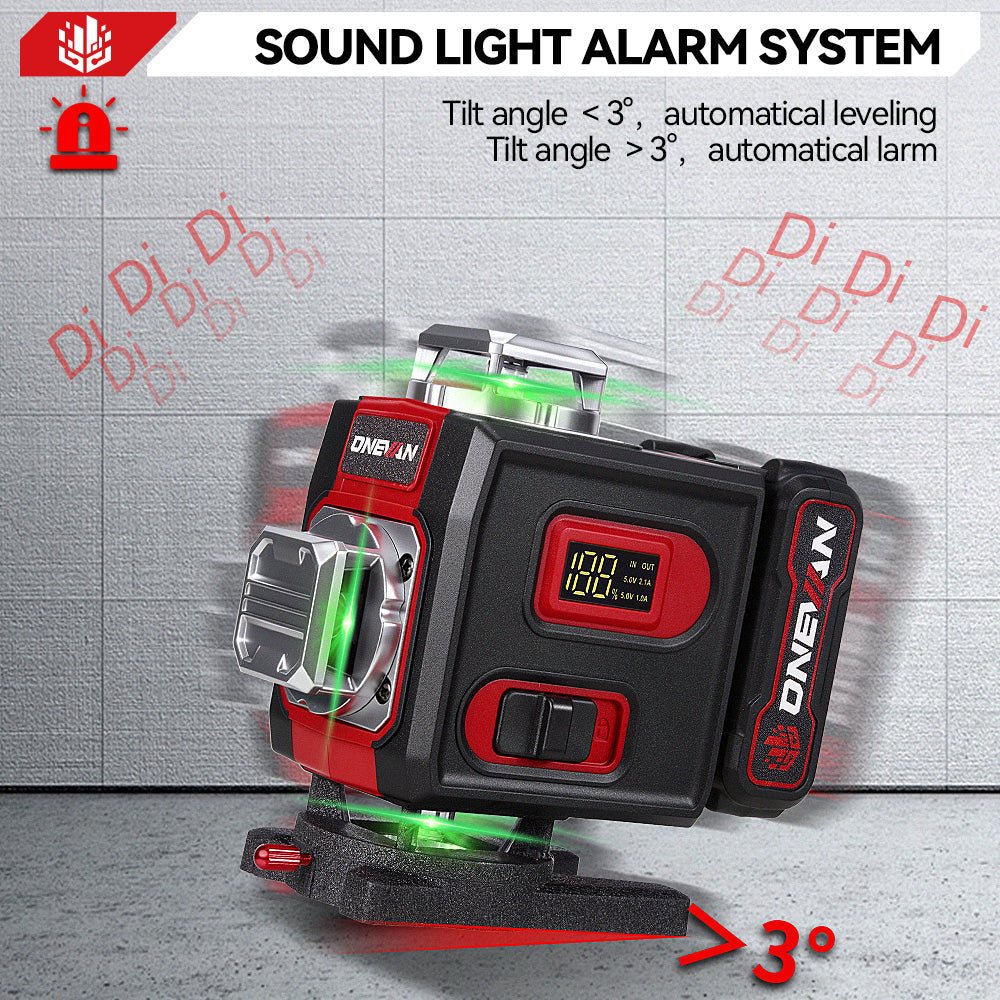ONEVAN LK-822 Pro 16-Line 4D Laser Level | Metal Base & Lifting Platform | 1M Tripod Included